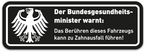 easydruck24de Fun-Aufkleber Warnung Zahnausfall I 10 x 3,5 cm I lustiger Spruch für Motorrad Mofa, als Auto-Aufkleber Fahrrad-Aufkleber I wetterfest schwarz I kfz364