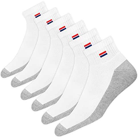 NAVYSPORT 6 pares calcetines deporte hombre cortos algodón quarter calcetines (Multicolor)