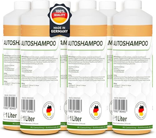 Flotex - Autoshampoo Konzentrat in praktischer 6x1L Flasche | Autoshampoo für Hochdruckreiniger | Autoreiniger für PKW, LKW, Wohnmobil und Motorrad