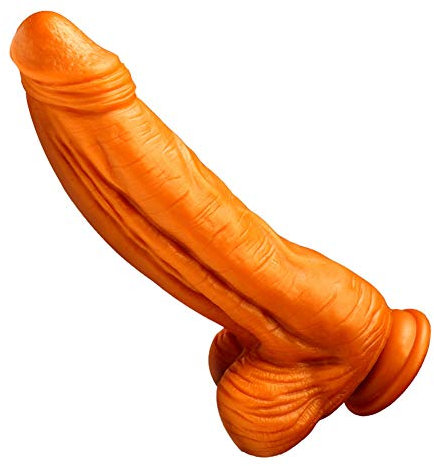 Riesiger Dildo Flüssiges Silikon Realistischer Big mit Starkem Saugnapf, Hoden und Venen Stimulation Großes Sexspielzeug für Männliche Frauen 25 * 6cm