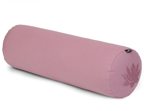Yoga Studio Lotus - Cojín de yoga | Relleno orgánico de cáscaras de trigo sarraceno | (certificado GOTS) | Funda exterior extraíble de algodón orgánico lavable | Ideal para yoga, meditación - (rosa