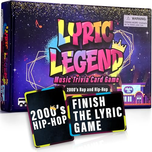 Lyric Legend 2000s Hip-Hop and Rap Music Trivia Game - Adult Games for Game Night - Good for Groups – Finish The Lyrics Party Game - Multiple Choice, Listen While You Play with Included Playlist!