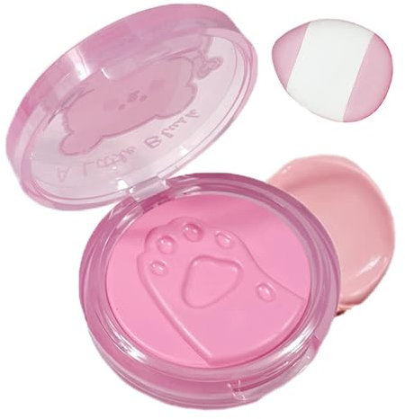 Cream Dewy Blush Makeup Palette,Matte Creamy High Pigmented Blendable Buildable Blush for Cheek,Long-Wearing Pink Lip & Cheek Tint Balm,Lightweight Breathable Natural-Looking Face Blushes