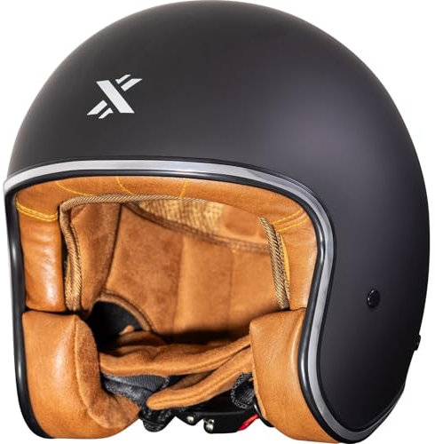 Shox Helmets Classic Solid Open Face Motorcycle Helmet M Matt Black