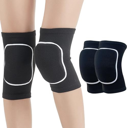 SSKHE Stretchy Dance Knee Pads for Volleyball Dance Yoga, 1 Pair Soft Brace Breathable Sleeve Protective Gear with Multi Color Choice for Women Men Teens, One Size Fits Most