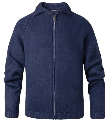 Beryielite Homme Gilet Cardigan Veste Ouvrez Front Zippé avec Tricoté Chaud Coupe rembourré Décontractée Manche Longue Chandail