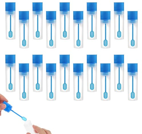 20 Piezas Recipientes de Taburete Vasos de Muestra de Taburete de Plástico Tubos de Ensayo de Muestras para Laboratorio Escolar Educativo