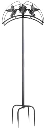 kesurpae Support de tuyau d'arrosage amovible, outils de jardin et pulvérisateur, support rangement tuyau d'eau en métal organisé et bien rangé pour jardin, d'arrosage, Noir, 110x36cm