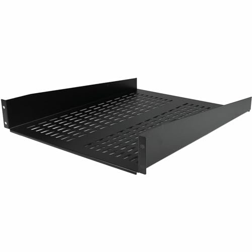 StarTech.com Étagère pour Rack Serveur 2U - Plateau Cantilever Universel Ventilé pour Armoire d'équipement Réseau 19 - Acier Haute Résistance - Poids Max 23kg - 55,8cm de Profondeur (CABSHELF22V)