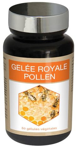 NUTRI EXPERT - Gelée Royale Pollen - Complément alimentaire pour tonus et vitalité - Soutient les défenses naturelles - Aide à réduire la Fatigue - 60 Gélules