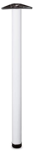Amig - Verstellbares Tischbein aus legiertem Stahl | Höhenverstellung 870x60mm | Robuste Tragfähigkeit 15kg | Ideal für Tische und Arbeitsplatten, Weiß, 870x60mm, Legierter Stahl
