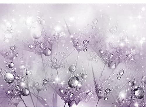 Runa Art Fototapete Blumen Pusteblume Modern Vlies Wohnzimmer Schlafzimmer - Made in Germany - 308 x 220 cm Violett 9432010b
