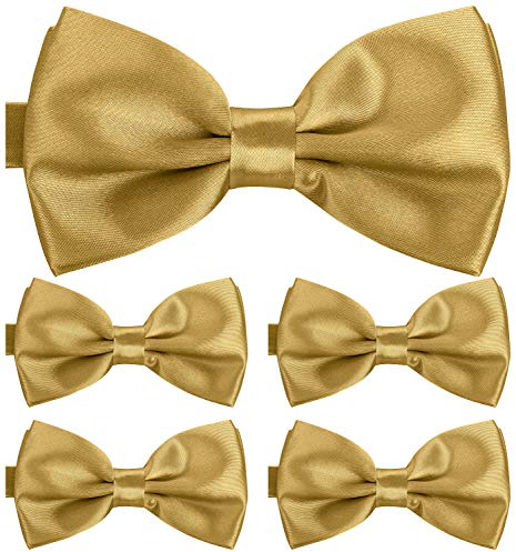 BomGuard Noeud papillon homme Lot de 5, doré or