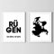 Din A4 Kunstdruck ohne Rahmen 2er Set Rügen Ruegen - Koordinaten Typographie Insel Ostsee Silhouette Druck Poster Bild