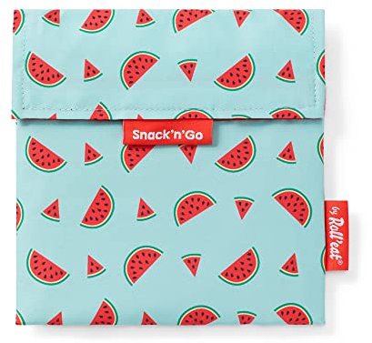 Roll'eat ® Snack'n'Go Fruits Watermelon Design | Wiederverwendbare Snack-Tasche | Kinder Snacks Verpackung | Umweltfreundlicher Lebensmittelbeutel| Wiederverwendbare Tasche zur Aufbewahrung von Snacks