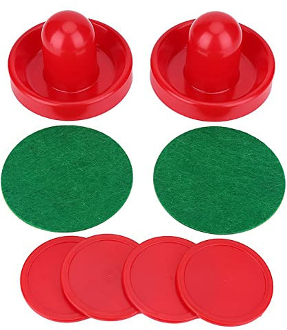 Pilipane Air Hockey Paddel Set mit Pucks, Air-Hockey-Drücker mit roten Pucks, Ersatz Paddel aus Kunststoff, robust & wiederverwendbar, für Standard-Spieltische, Heim & Spielzimmer