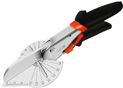 GARTOL Miter Shears, 45°-135° Adjustable Angle Cutter for Shoe Moulding, Quarter Round and PVC, SK5 Steel Trim Scissors (Tool Only)