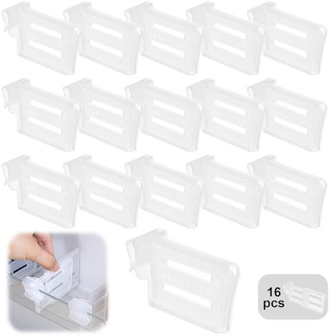 Rairsky 16 Pezzi Divisori per Frigorifero Regolabili, Frigorifero Divisore, Separatori Frigo Salvaspazio, Separatori per la Casa Cucina Cassetto per Condire Pacchette, Bevande, Uova