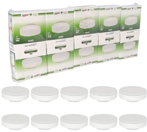 JANDEI - 10 x Lampadina Led GX53 9W (equivalente a 75 W), 900 lumen. Perfetto per case, camere da letto, soggiorni e corridoi. Dimensioni: 74x28 mm. (Blanco Cálido 3000K)
