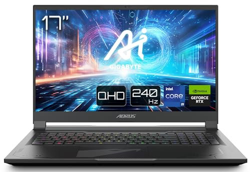 Gigabyte AORUS 17X AZG 2024 Gaming-Laptop - 17.3 Zoll, 240Hz QHD, Intel i9-14900HX, RTX 4090, 32GB DDR5 5600MHz, 2X 1TB Gen4 SSD, Dolby Atmos, Windows 11 Home, 2 Jahre Garantie, 17X AZG-65DE665CH