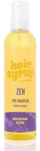 Hair Syrup | Zen Pre-Wash Hair Oil | De-Stress with Aromatherapy-Inspired Scent | Infused with Lavender, Oat & Hemp | 100% Natural | Vegan | 300ml Pump Bottle Applicator