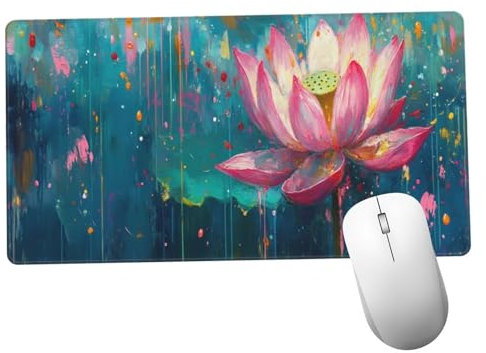 Verde Alfombrilla Ratón 600x300x3mm Alfombrilla Raton XXL Grande con Base de Goma Antideslizante, Lavable, Accesorios Gaming Loto, Ordenador Gamer Regalos, Mouse Pad Gaming Mejora La Velocida Y1156