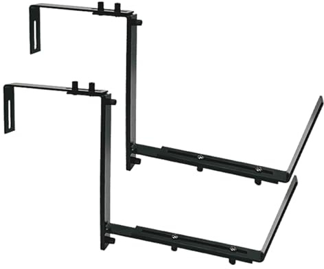 Pinces de fenêtre - Support réglable - Étagère à fleurs haute performance - Bras de support en métal avec support de plantes résistant à la rouille et sûr - Pour rail de balcon de terrasse, extérieur