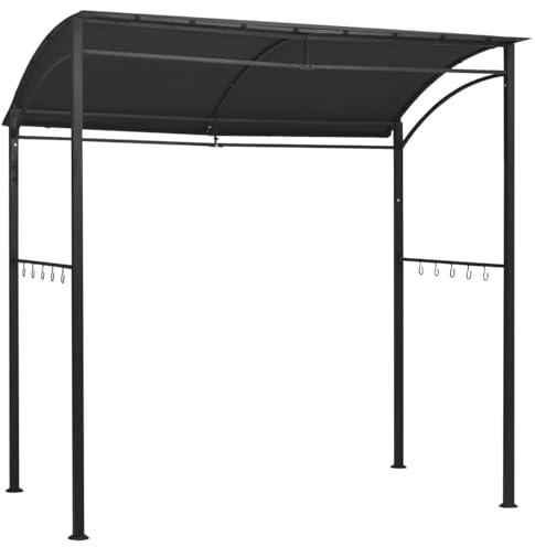 Homgoday Grillpaviljong antracit | stål och polyester | 10 krokar | väderbeständig | montering krävs modell 48603