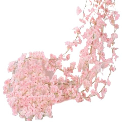 Tuxuseo Vigne Florale Artificielle,Branches de Cerisier Suspendables | Guirlande de Artificielles pour Mariage Décoration de Jardin Maison Fête
