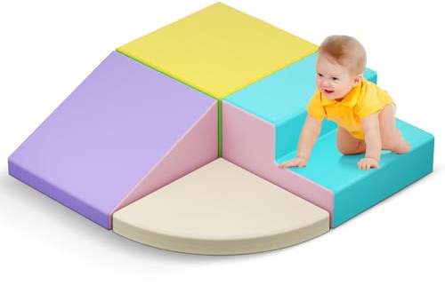 CUPCHID Blocchi da costruzione in schiuma per bambini, 4 pezzi di mattoncini morbidi per arrampicata giganti (JM-1541)