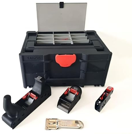 RALI Systainer 220 Evolution B - Valigetta professionale T-Loc 2 con pialle 220 e 105 EVO B, Guillaume Pocket, Raschietto e lame reversibili - Cofanetto falegname
