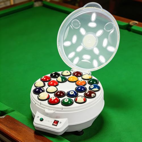EurHomePlus Automatisk rengöring för biljardboll och polering, automatisk snooker-bollrengöring för 22 kulor, 1320 RPM, kraftfull och hållbar för biljard och snooker-klubbar
