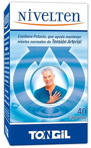 Tongil | Nivelten 40 Cáps. Vegetales | Peptidos Marinos Protensin®, Hojas de Olivo Benolea®, Espino Blanco, Eucommia y Potasio | Para la Tensión y la Salud Cardiovascular | 100% Natural