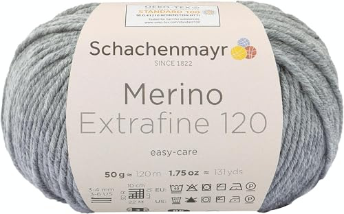 Schachenmayr Merino Extrafine 120 9807552-00191 flanell Handstrickgarn, Schurwolle