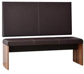 Lycce Keilwandkissen mit Montage-Set Kunstleder braun 115cm x 55cm