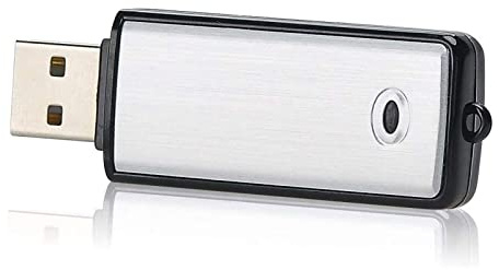 Mini Digital Voice Recorder, 8GB – 90 Hours Capacity Sound Voice Activated Audio Tape Recording Device, USB Rechargeable Metal Case Sound Recorder for Lectures Meetings (Silver)