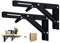 Beinhome 2ST Klappkonsole Schwerlast 300mm Regalträger Klappbar Schwarze Klappregalhalterungen Tisch Klappschanier für Tischplatten Klapptisch Wandtisch, Platzsparend, Tragkraft: 60KG