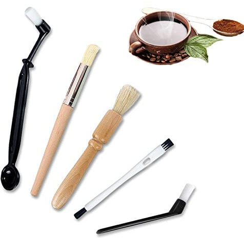 Cepillo Cafetera Set de 5 Herramienta de Limpieza de Café Cepillo de Limpieza para Molino de Café Cepillos para Limpieza de Molinillo de café o Cafetera Automática y Filtros Portátiles
