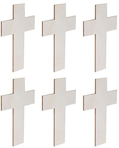 36 Stück Unbehandelte Holzkreuze, Kreuz Anhängers aus Holz Holzanhänger Holzkreuz Anhänger Holz Kreuz Ornamente für Handwerk DIY Schmuck Halskette Armband