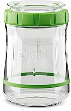 Kefirko Fermentador de masa madre, tarro de vidrio, cuchara medidora, reloj de fermentación y libro de instrucciones (idioma español no garantizado), 900 ml (verde, 900 ml)
