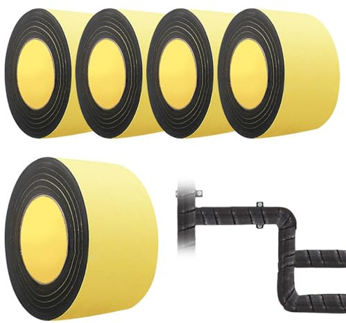 Rörisoleringstejp, 5 rullar självhäftande rörisolering, Eva Foam Pipe Wrap Tape utomhus vinter frysskydd för att minska värmeförlusten