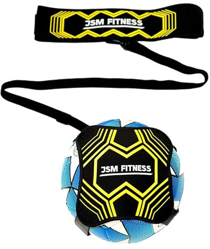 JSM FITNESSFotboll sparktränare för barn med bollhållare – solo, sparka, träningsbälte, justerbar pojkar, träningsutrustning