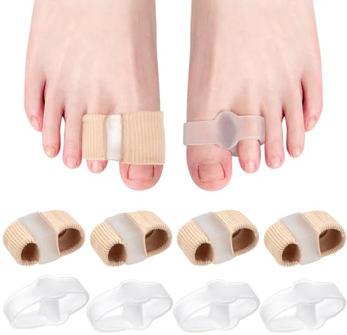 Separador de dedo de 8 piezas, enderezador suave del dedo del pie, separadores de dedos para hombre y mujer, correctores de dedos dos agujeros orthese Hallux Valgus