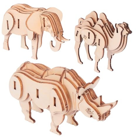 WESIEVYA 3 STK Tier Puzzle Puzzle laubsägen für Artworks Puzzle D Tierpuzzle DIY Model Toys puzzlekleber Puzzlematte Bastelpuzzle Simulation von Tierrätseln Holz
