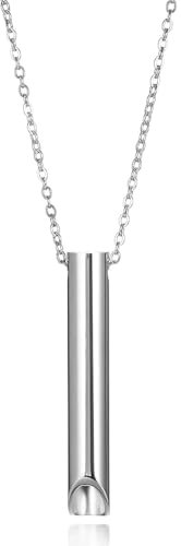 Hoki Halskette Cortisol,Silbrig Halskette Rauchfrei Original,silbrigKette mit Pfeife Hoki Halskette gegen Angst Panikattacken Necklace,Raucherentwöhnung Hilfsmittel Atemkette,Rauchfrei Hilfsmittel