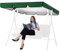 Garden Swing Canopy Replacement,3 Seater Swing Chair Canopy Replacement Waterproof Windproof Anti-UV Garden Swing Seat Canopy Cover Heavy Duty Rip Proof Hammock Cover Top (Green)