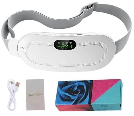 Cinturón eléctrico de calentamiento rápido con pantalla digital - Cojín térmico portátil inalámbrico - Cinturón de calentamiento abdominal ajustable con 4 niveles de calor, cojín de 1800 mAh