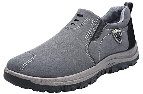 Zapatillas de senderismo para hombre, extraanchas, sin cordones, antideslizantes, para el tiempo libre, zapatillas deportivas, zapatillas de senderismo, monocolor, cómodas