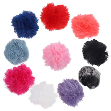 HONITANO Set 10 Pezzi Copertura Antivento Pelosa Per Microfono a Bavero Parabrezza Antivento Piccolo e Riutilizzabile Per Uso Esterno Protezione Lavabile Per Microfono Clip