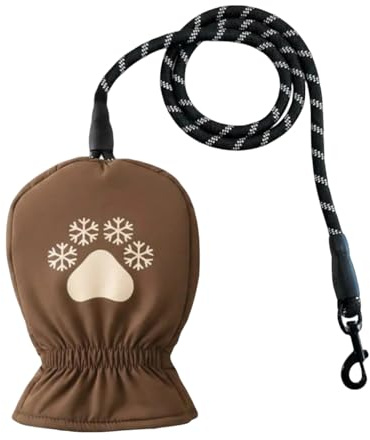 Wimnqie Laisse pour chien avec gants - Chauffe-mains thermique avec sangle - Accessoire pour chien - Pour les propriétaires d'animaux de compagnie en hiver - Pour les activités de plein air par temps